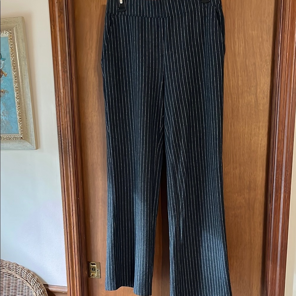 Black Pinstripe Straight -Leg Pants size medium from Truth